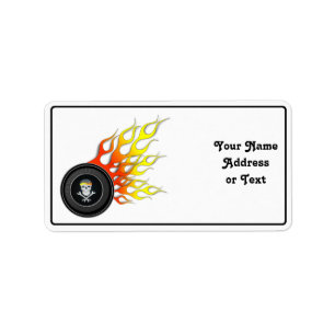 Racing Skull in Flaming Wheel Label