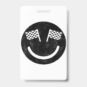 Racing smile for Race Car Parties ID Badge