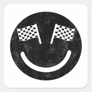 Racing smile for Race Car Parties Square Sticker