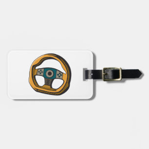 Racing Steering Wheel Controller Gamer Luggage Tag