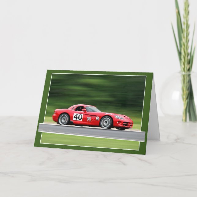 Racing To Birthday 40 Card (Front)