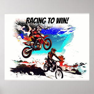 Racing To Win - Motocross Racers Poster