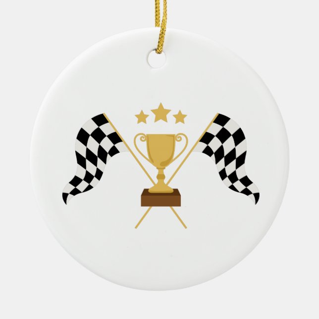 Racing Trophy Ceramic Ornament (Front)