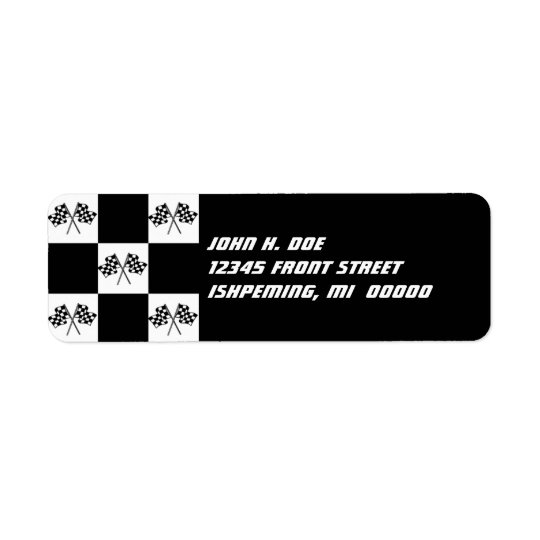 Racing Winning Chequered Flags Return Address Return Address Label