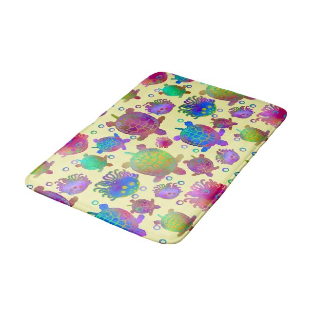 Racing with Turtles for Breakfast Bath Mat (Angled)