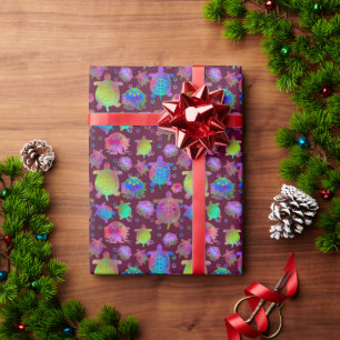 Racing with Turtles in a Moonlit Midnight Wrapping Paper