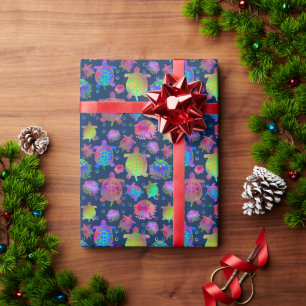 Racing with Turtles in the Ocean Depths Wrapping Paper