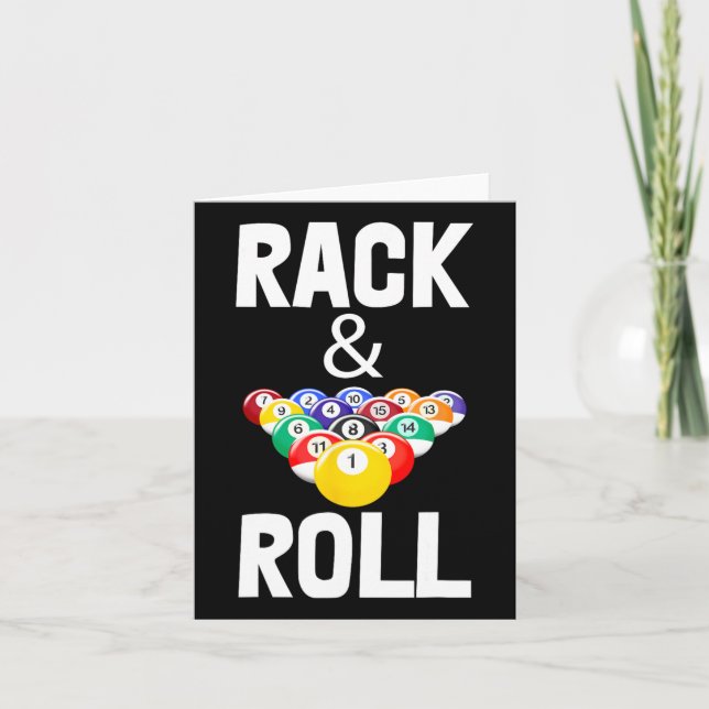 Rack &amp; Roll Tee Shirts Cool Billiard Ball Tees Card (Front)