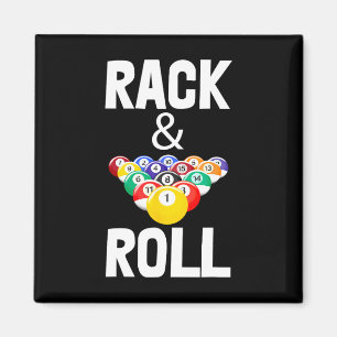 Rack & Roll Tee Shirts Cool Billiard Ball Tees Magnet