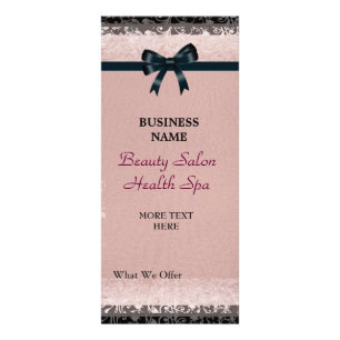 Rack Card Antique Old Paper Pink Black Bows