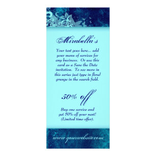 Rack Card Floral Grunge Salon Spa Blue Page 2