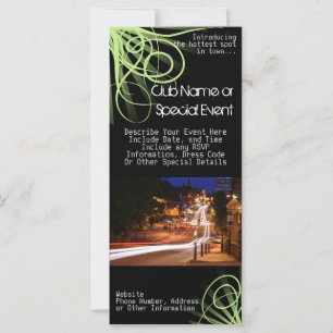 Rack Card Printing, Night Club or Party Theme