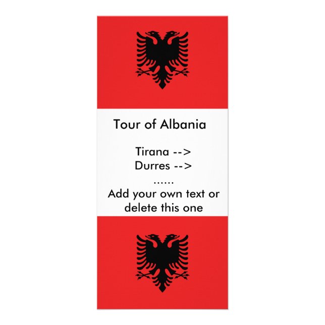 Rack Card with Flag of Albania (Front)