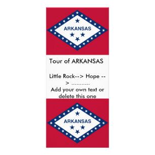 Rack Card with Flag of Arkansas, U.S.A.