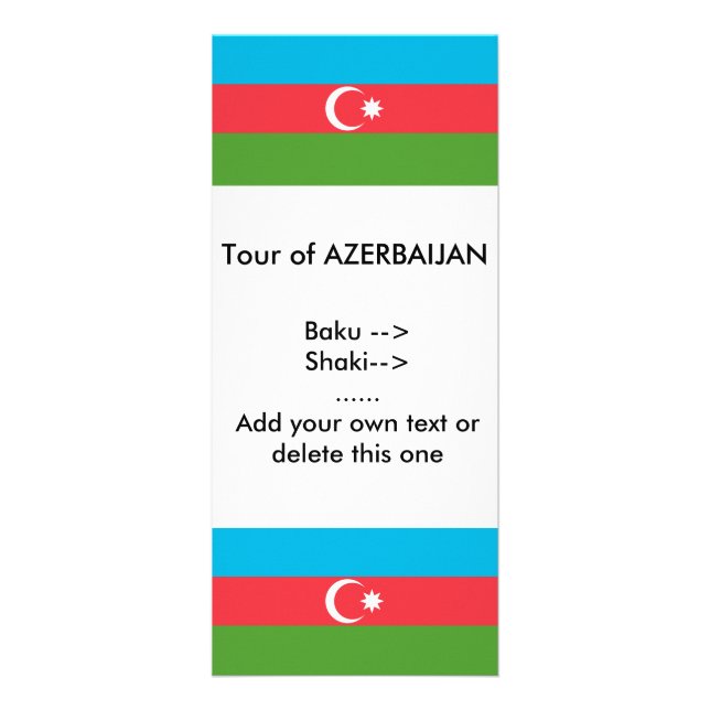 Rack Card with Flag of Azerbaijan (Front)