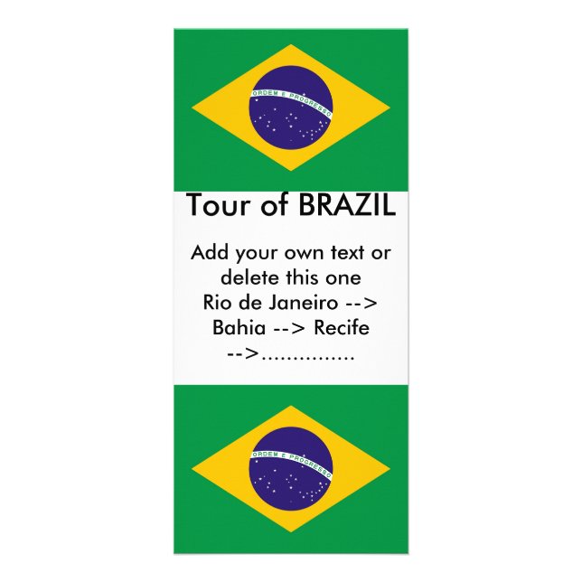 Rack Card with Flag of Brazil (Front)