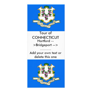 Rack Card with Flag of Connecticut, U.S.A.