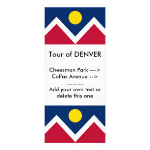 Rack Card with Flag of Denver, Colorado, U.S.A.