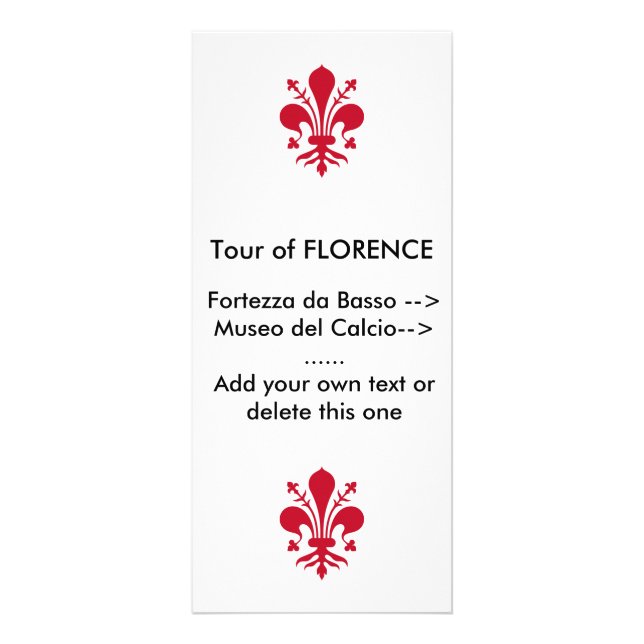 Rack Card with Flag of Florence, Italy (Front)