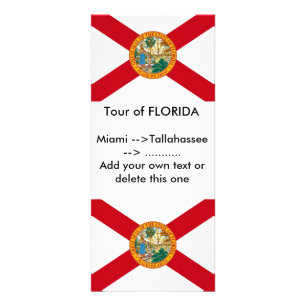Rack Card with Flag of Florida, U.S.A.