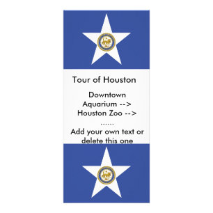 Rack Card with Flag of Houston, U.S.A.