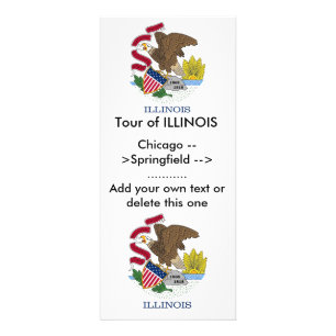 Rack Card with Flag of Illinois, U.S.A.