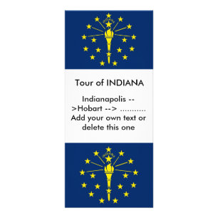 Rack Card with Flag of Indiana, U.S.A.