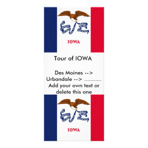 Rack Card with Flag of Iowa, U.S.A.