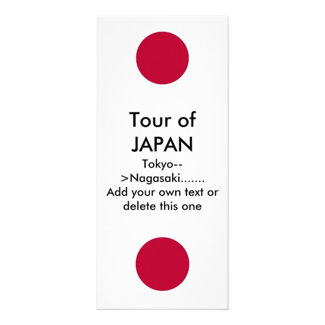 Rack Card with Flag of Japan (Front)