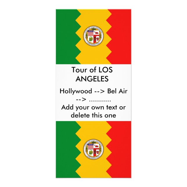 Rack Card with Flag of Los Angeles, California (Front)