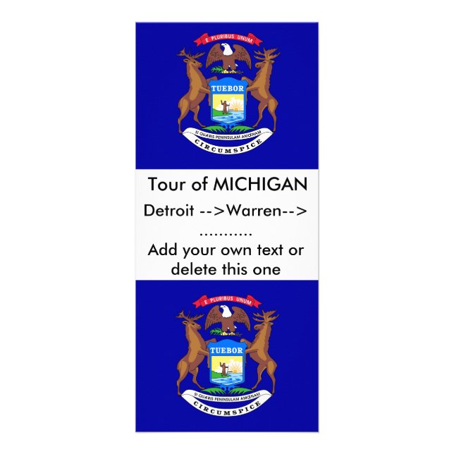 Rack Card with Flag of Michigan, U.S.A. (Front)