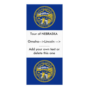 Rack Card with Flag of Nebraska, U.S.A.