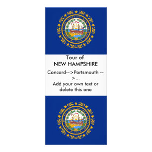 Rack Card with Flag of New Hampshire, U.S.A.