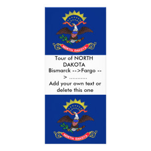 Rack Card with Flag of North Dakota, U.S.A.