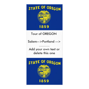 Rack Card with Flag of Oregon, U.S.A.