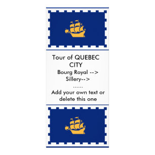Rack Card with Flag of Quebec City, Canada