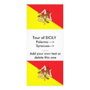 Rack Card with Flag of Sicily, Italy