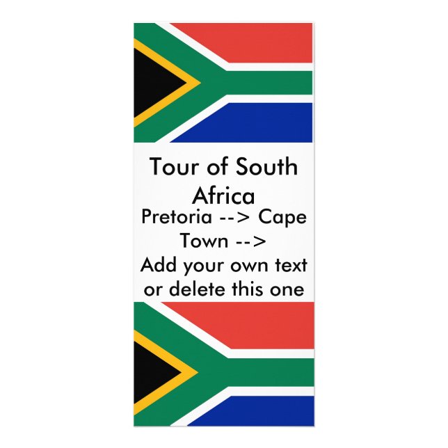 Rack Card with Flag of South Africa (Front)