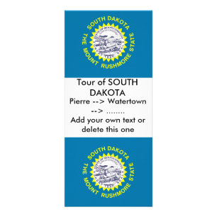 Rack Card with Flag of South Dakota, U.S.A.