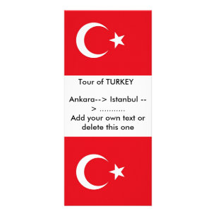 Rack Card with Flag of Turkey