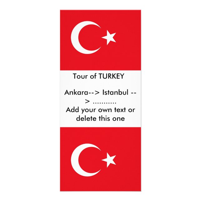Rack Card with Flag of Turkey (Front)
