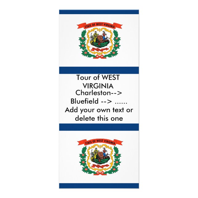 Rack Card with Flag of West Virginia, U.S.A. (Front)