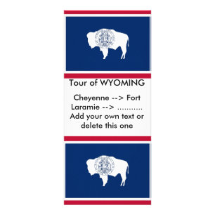 Rack Card with Flag of Wyoming, U.S.A.