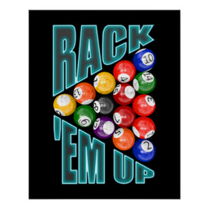 Rack’em Up Billiards Poster