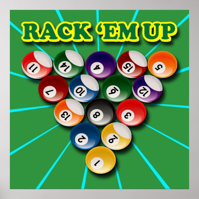 RACK EM' UP BILLIARDS POSTER (Front)