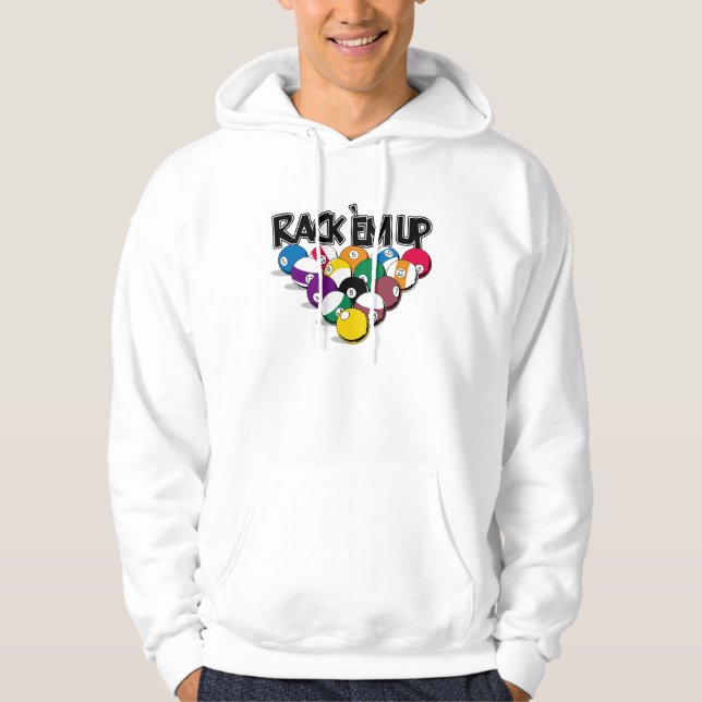 Rack Em Up Pool Hoodie (Front)