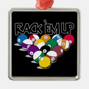 Rack Em Up Pool Metal Tree Decoration
