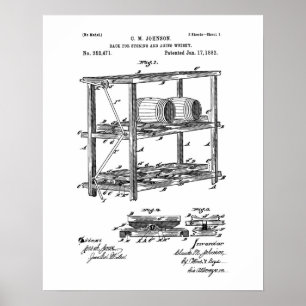 Rack for storing and aging whisky patent poster