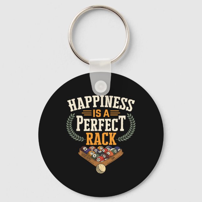 Rack Funny Pool Billiards Game Snooker Pool Player Key Ring (Front)