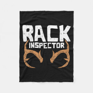 Rack Inspector Funny Deer Elk Buck Bow Hunting Hun Fleece Blanket